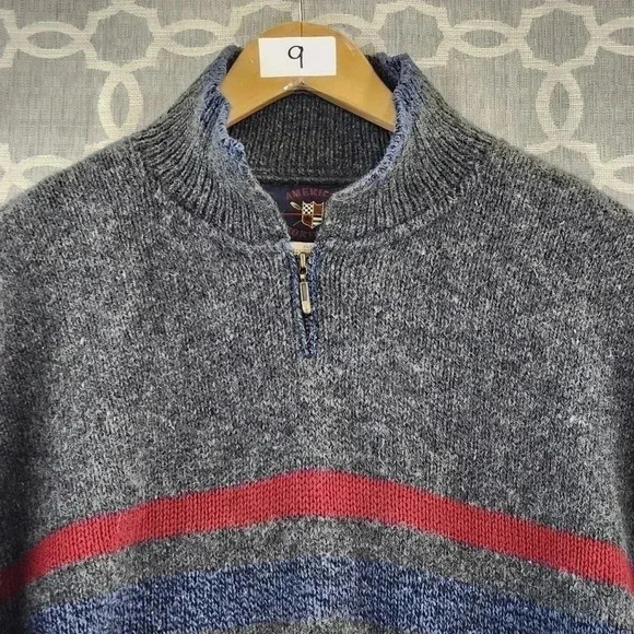 Vintage American Portrait Made In USA Wool Mock Pullover Men's Sweater XL - Picture 3 of 7